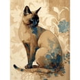 thumbnail image 1 of Tonkinese Cat with Blue Flower Modern Watercolour Illustration Large Wall Art Poster Print Thick Paper 18X24 Inch, 1 of 5