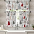 thumbnail image 3 of Merry Christmas Kitchen Curtains 24 Inch Length,Christmas Trees Theme Home Curtains 3 Piece Set, White Kitchens Window Curtains and Valances Over Sink for Xmas Kitchens Decoration, 3 of 6