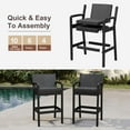 thumbnail image 3 of QinaQin Outdoor Wicker Bar Stools Set of 2, 30" Bar Height Patio Chairs with Thick Cushions, All-Weather Rattan, Backrest & Footrest for Backyard, Pool, Balcony, 3 of 6