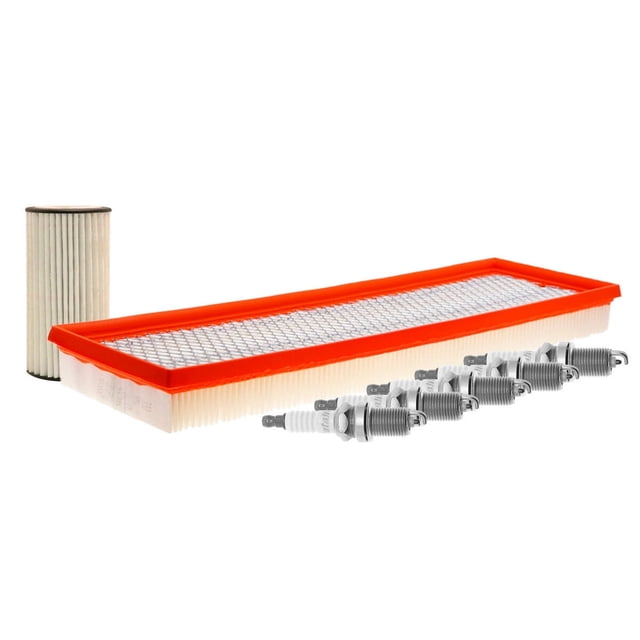 Kit De Bujías Doble Platino, Filtro De Aire Y Filtro Para Aceite Sintético 7 PIEZAS Afinación Sin Aceite Compatible con Passat 2012 A 2014 Volkswagen L5 2.5L