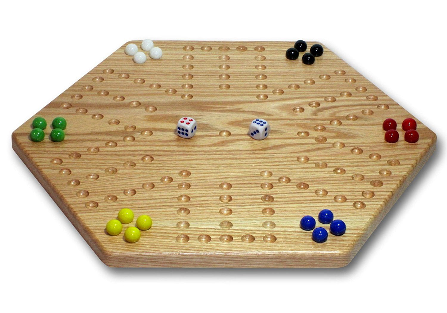 Solid Oak Double Sided Aggravation Wahoo Board Game Set 16
