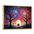 thumbnail image 2 of Designart "love Couple Landscape Melting Hearts" Romantic Landscape Floater Framed Canvas Print, 2 of 7