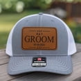 thumbnail image 2 of Custom Wedding Hat, Wedding Party Gifts, Bachelor Party Gift, Grooms Day Gift, Personalized Leather Patch Trucker Hat Cap, Best Man Present, 2 of 4