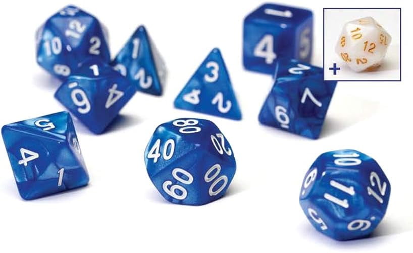 10 Dés Casino Bleu Acrylique 19mm - Style Vegas à Bords Tranchants | Jeu De Société