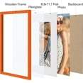 thumbnail image 2 of Vittanly A3 Picture Frame, Engineered Wood with Shatter Resistant Plexiglass, Display Pictures 8.3x11.7 with Mat or 11.7x16.5 without Mat, Poster Frame for Wall Display, Orange, 1 Pack, 2 of 6