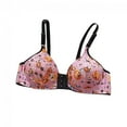 thumbnail image 3 of Ynynloco Plus Size Bra for Women Invisible Front Hook Brassiere Full Coverage Push Up Bralette Wirefree Floral Daily Underwear, 3 of 5