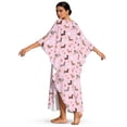 thumbnail image 2 of Xixirimido Dachshund Dog Paws Pink Print Women's Kaftan Dresses Plus Size Beach Cover Up V-Neck Batwing Sleeve Swimsuit Coverup Summer Caftan Dress, 2 of 7