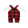 thumbnail image 2 of Babies Christmas Clothes  Collar Long Sleeve Romper and Printed Pattern Suspender Trousers, 2 of 5