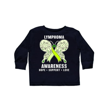 

Inktastic Lymphoma Awareness Hope Support and Love Gift Toddler Boy or Toddler Girl Long Sleeve T-Shirt