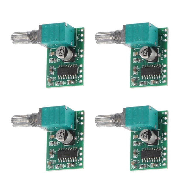 Scienceny 4 Uds. Mini placa amplificadora Digital de 5V con potenciómetro de interruptor 3W + 3W DC 5V amplificador de Audio práctico tablero de módulo Herramientas y ferretería Scienceny TO002811-00