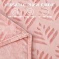 thumbnail image 5 of Exclusivo Mezcla Twin Size Fleece Blanket for Bed, Leaves Pattern Super Soft and Cozy Blankets, Plush Fuzzy Lightweight, Pink, 60"x80", 5 of 6