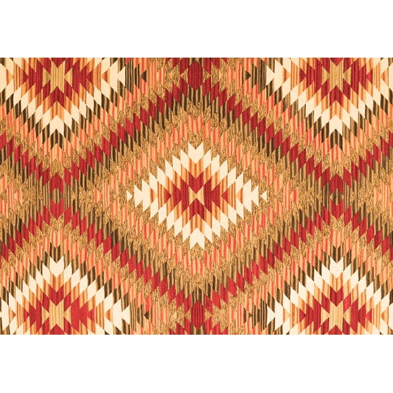 Ahgly Company Indoor Rectangle Southwestern Orange Country Area Rugs, 8' x 12'