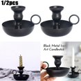 thumbnail image 1 of New Nordic Cast Iron Candlestick Antique Vintage Candlestick Candle Holder Christmas Home Decor Handmade Gift Table Ornament2pcs He Qiyong unisex, 1 of 1