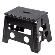 Single-Step Folding Stool - Black Plastic