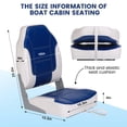 thumbnail image 4 of Boat Seats 2 Packs, Folding High Back Fishing Waterproof Pontoon Boat Seat, Boat Chairs with Stainless Steel Screws, Thickened Cushion, 4 of 7