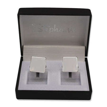 Silver-tone Cuff Links - Engravable Personalized Gift Item
