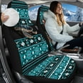 thumbnail image 2 of Uorisanigo Car Seat Covers Front Seats Only, 2 PCS Premium Fur Furry Fluffy Turtle Aztec Tribal Aoto Seat Covers for Cars, Sedans, Trucks, SUVs, Car Interior Accessories, 2 of 7