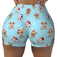 thumbnail image 2 of Lsque winter cow cute Pattern High Waisted Biker Shorts for Women-Tummy Control Fitness Athletic Workout Running Yoga Gym Shorts,Moisture-Wicking-Medium, 2 of 9
