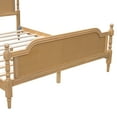 thumbnail image 6 of MODERNLUXE Queen Size Rattan Bed Frame with Rattan Headboard and Wood Slats, Easy Assembly,Walnut, 6 of 7