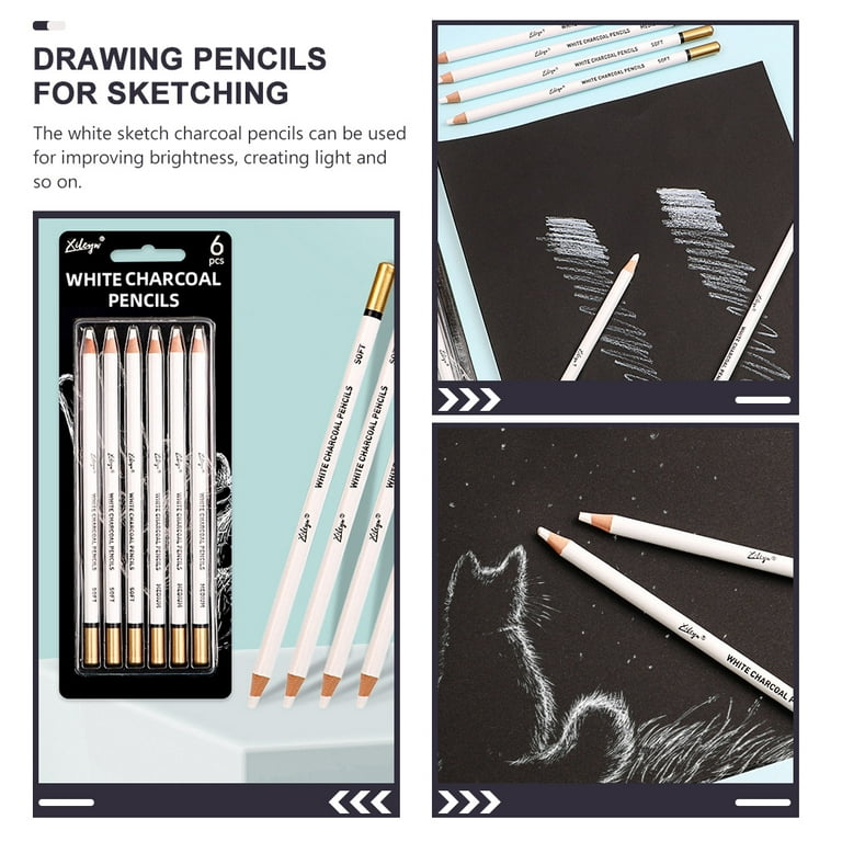 6Pcs drawing eraser pencil Eraser Charcoal Pencils Graphite Pencil Drawing