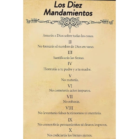 Los 10 Mandamientos En Español Para Pared Bible Verse Wall Art Scripture Biblical 10 commandments Canvas Religious Painting Christian Prayer Room Office Living Home Decor Gifts poster