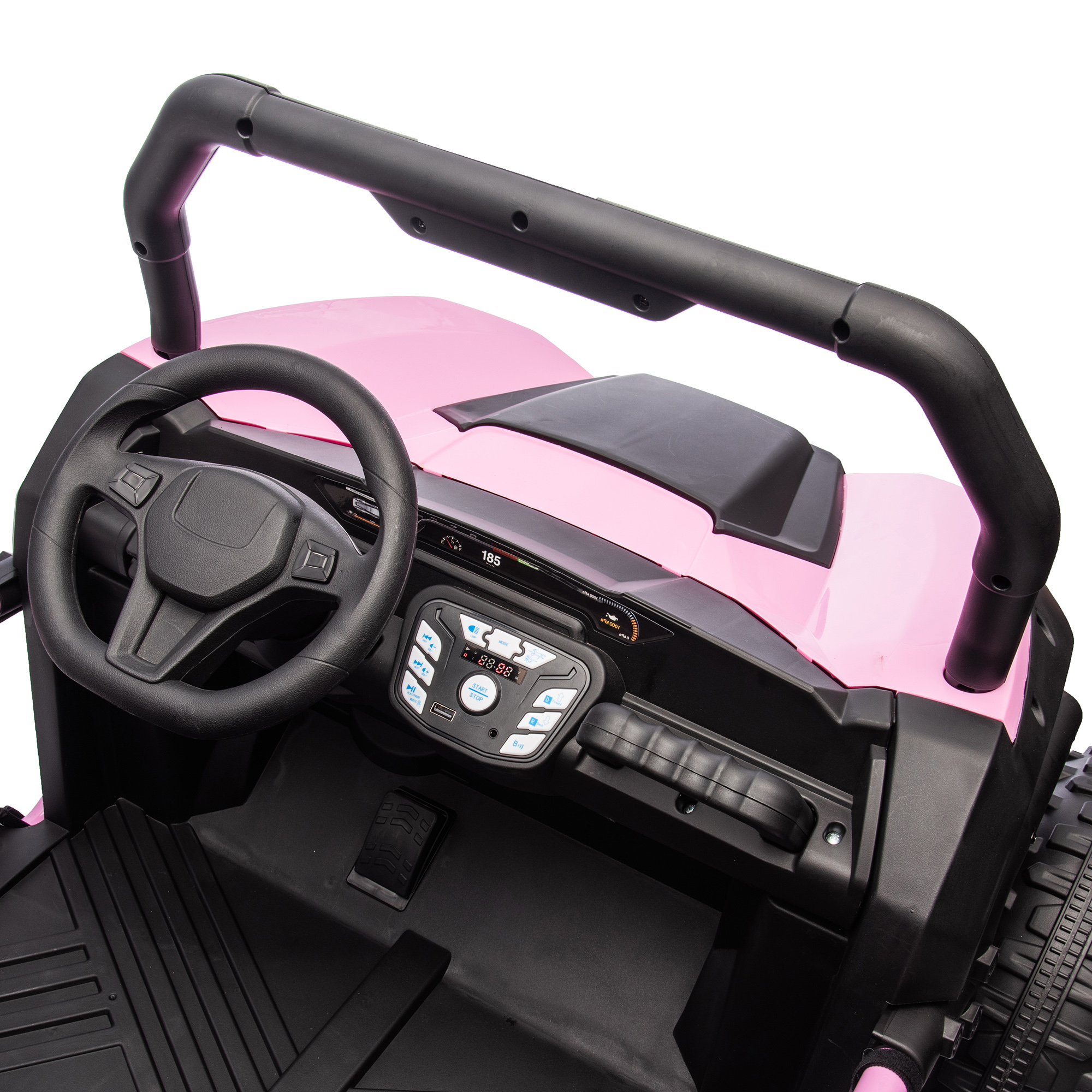 Hikiddo 24V 10Ah Ride on Toy, 4WD 2-Seater Electric Ride on Car UTV for Big Kids with Remote, 4*200W Motors - Pink