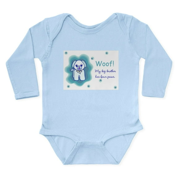 CafePress - MY Big Brother Has Paws Body Suit - Long Sleeve Cotton Baby Bodysuit