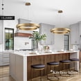 thumbnail image 2 of LED Ring Chandelier Brass Gold Chandelier Dimmable Round Foyer Chandeliers Light Modern Circular Chandeliers for Dining Room Entry Bedroom Office Living Room, 24in, 2 of 7