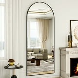 Lumora 65"x24" Arched Full Length Aluminum Alloy Standing Floor Mirror, Black - Walmart.com