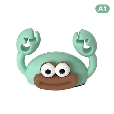 Cartoon Crab Cable Holder Desktop Winder Wire Organizer Holder Self-Adhesive Wire Stand Creative Data Cable Management Clip