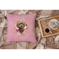 thumbnail image 4 of Carolines Treasures CK4253PW1414 Chocolate Cockapoo Pink Flowers Fabric Decorative Pillow  14Hx14W multicolor, 4 of 4