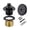 Black, variant on Tub Drain and Overflow Kit, Bath Tub Drain Trim Set Conversion Kit Assembly w/ Single Hole Overflow Faceplate, Lift & Turn Bathtub Drain Stopper w/ Drain Fine/Coarse Thread Conversion Twist