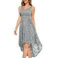 thumbnail image 3 of Dressystar Women Floral Lace Bridesmaid Dress Female Knee-Length Swing Cocktail Party Dress, 3 of 8