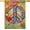Word Peace, variant on World Peace Love Decorative House Flag Double Sided, Rainbow Pride Month Burlap Yard Outside Decorations Outdoor Large Decor 28 x 40
