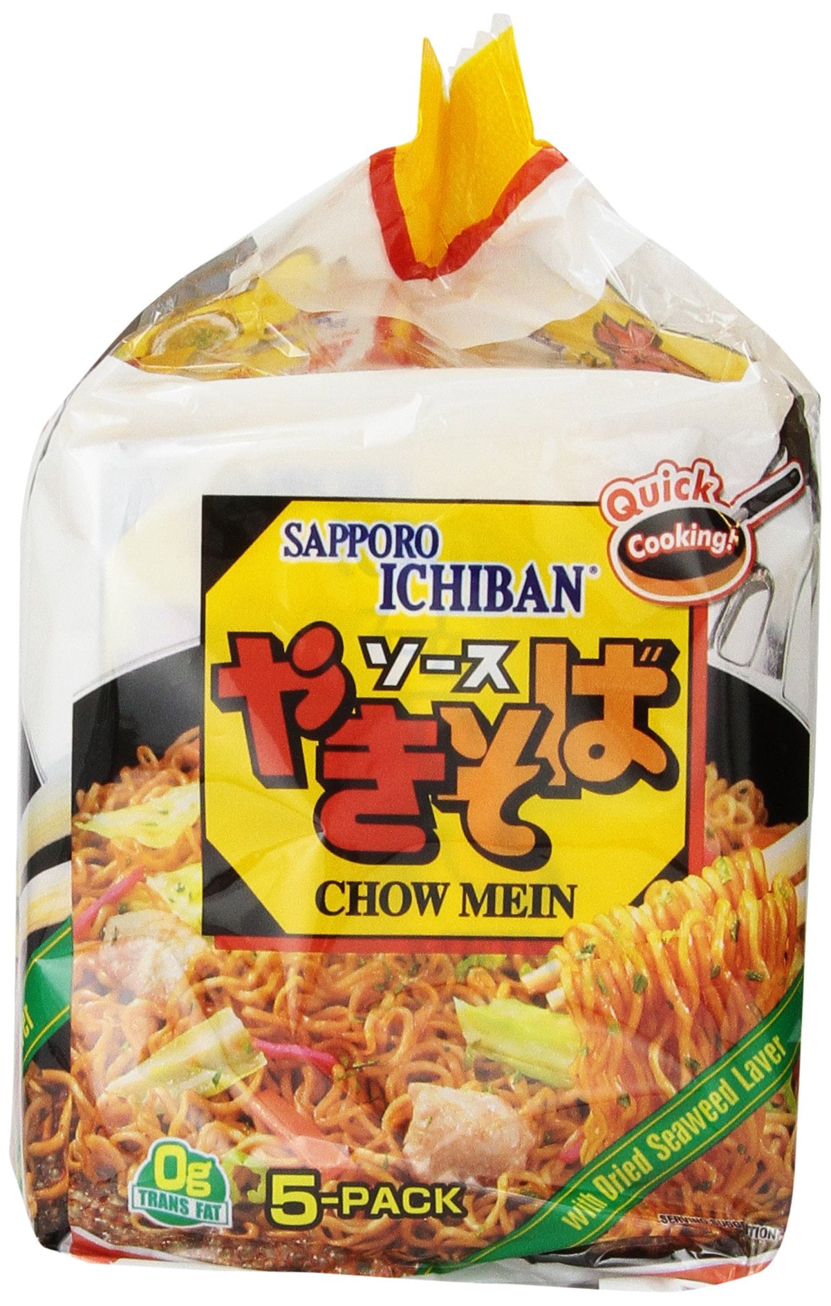 Sapporo Ichiban Chow Mein Yakisoba 5pk, 18 oz [Pack of 6]