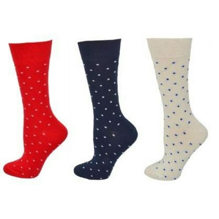 

Sierra Socks Cotton Small Dot Pattern Crew Casual Women s 3 Pair Pack Socks