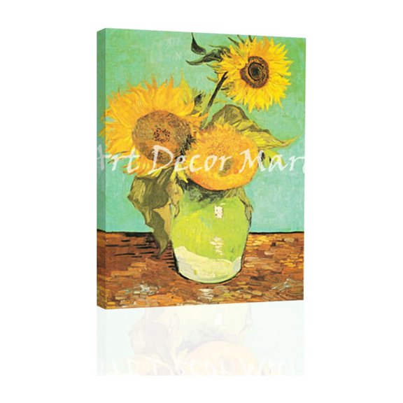 Three Sunflowers In A Vase-Van Gogh - CANVAS OR FINE PRINT WALL ART