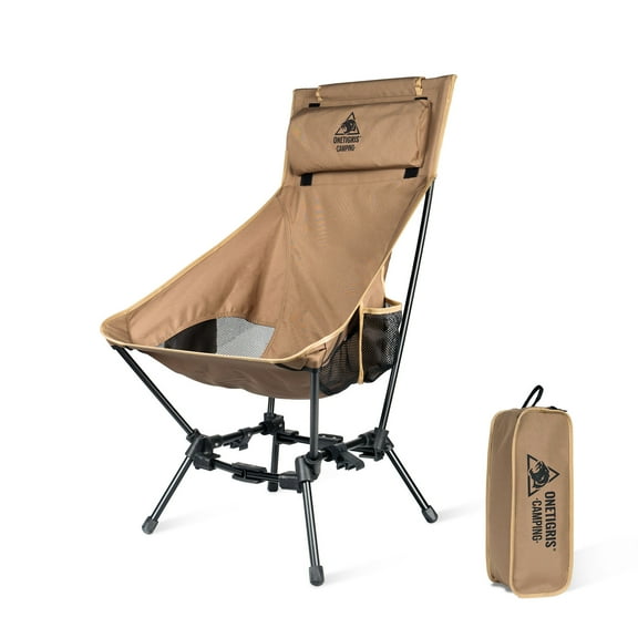 OneTigris Dragonhide Oversized Camping Chair with Pillow Design, Comfortable Widened Seat Folding, 275 lbs Capacity