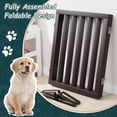 thumbnail image 3 of Semiocthome Bamboo Dog Gates Indoor 3-Panel Freestanding Puppy Gates for The House with 2 Metal Stands 24" H Folding Wood Pet Gate for Stairs Doorway Expands Up to 55" Fully Assembled Espresso, 3 of 7
