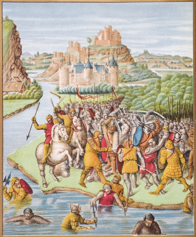 Battle Of Jonathan Against Baccide Embattled Castle And Military Uniforms Of The 15Th Century After A Miniature Of JFouquet Taken From The History Of The Jews By Josephus From Science And Literature I