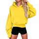 thumbnail image 2 of LLYWEY Sudadera con Capucha Corta para Mujer - Sudaderas con Capucha de Forro Polar Extragrandes - Otoño Invierno Sueltas Casuales de Manga Larga Tipo Pulóver con Bolsillo Amarillo L, 2 of 5