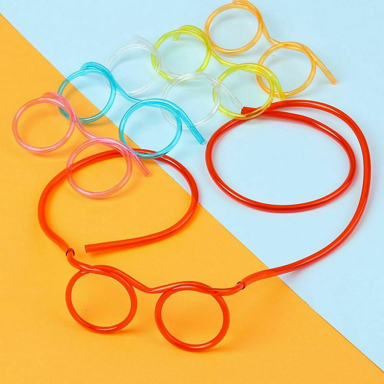 Drinking Straws Glasses Plastic - Fun Glasses Straw Covers Cap Reusable  Straws For Eye Glasses Straw Tube Toy And Birthday Party Set