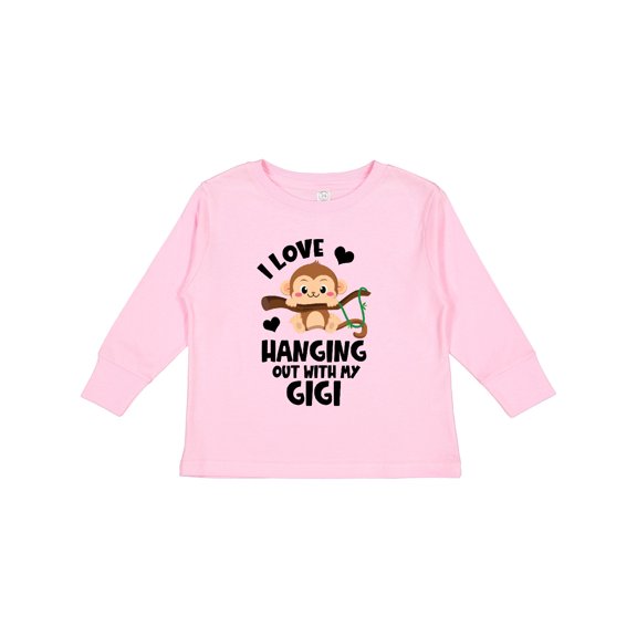 Inktastic Monkey I Love Hanging out with My Gigi Boys or Girls Long Sleeve Toddler T-Shirt