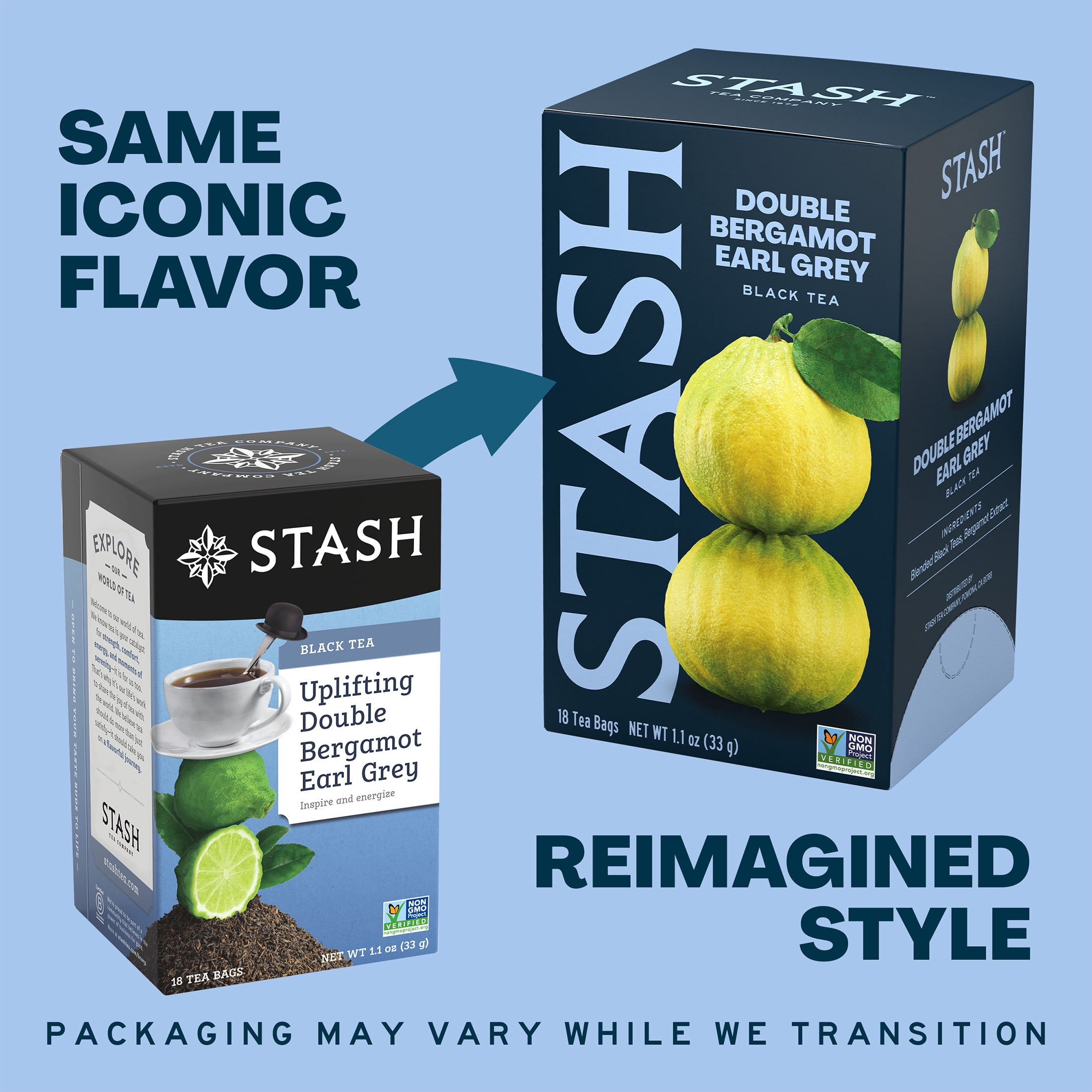 (3 pack) Stash Tea Double Bergamot Earl Grey Black Tea Bags, 18 Ct