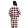 thumbnail image 4 of Just Love Women's Plush Velour Robe – Soft Hooded Bathrobe for Lounging and Relaxing (Pink / Charcoal, 3X), 4 of 4