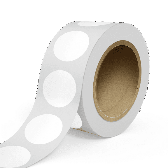 JAM Paper Circular Standard Label Rolls, Round, 3 Inch, White Glossy, 125 Labels/Roll