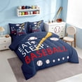 thumbnail image 2 of meiyoeat Eat Sleep Baseball Twin Bedding Setsfor Boys Teens, Sport Baseball Bedding Comforter Set, Navy Reversible 7pcs, 2 of 6