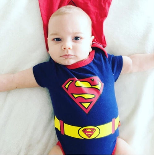 superman onesie baby