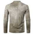 thumbnail image 4 of Inglocry Mens Fashion Casual Front Basic Long Sleeve Henley T-Shirts Tie Dye Soft Basic Tops For Men Gray XL, 4 of 5