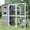 Gray-76.8"L x 35.8"W x 69.3"H, variant on Aivituvin Catio Outdoor Cat Enclosure Window Cat House Wall Mounted Wooden Cat Cage with Scratching Posts,Resting Box